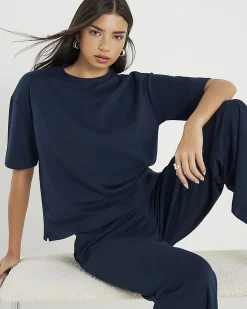 Navy Premium Short Sleeve Boxy Fit T-shirt