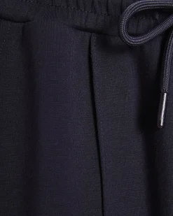 Navy Premium Wide Leg Pintuck Joggers