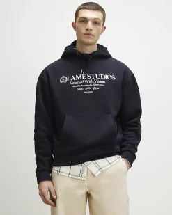 Navy Regular Fit Ame Studios Hoodie