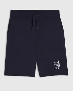Navy Regular Fit Knitted Shorts