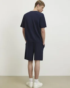 Navy Regular Fit Knitted Shorts