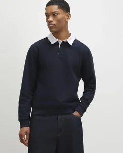 Navy Regular Fit Long Sleeve Polo Shirt