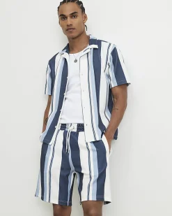 Navy Regular Fit Striped Shirt