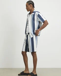 Navy Regular Fit Striped Shirt