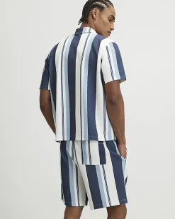 Navy Regular Fit Striped Shirt