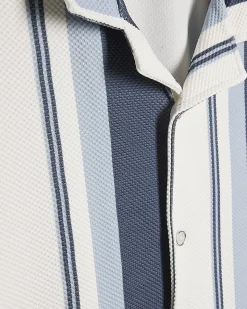 Navy Regular Fit Striped Shirt