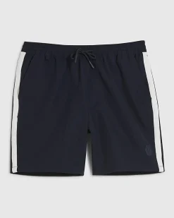 Navy Regular Fit Taped Shorts
