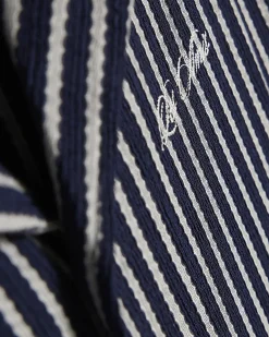 Navy Regular Fit Textured Stripe Shirt