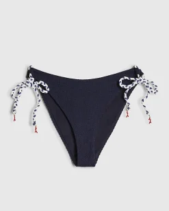 Navy Rope Trim Tie Side Bottoms