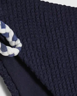 Navy Rope Trim Tie Side Bottoms