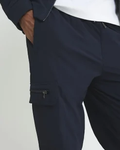Navy Skinny Fit Stretch Cargo Trousers