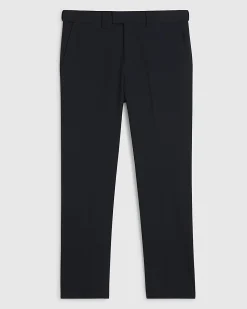 Navy Slim Fit Check Suit Trousers