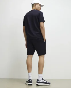 Navy Slim Fit Cotton T-Shirt And Shorts Set