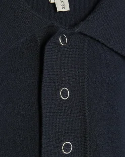 Navy Slim Fit Knitted Polo Shirt