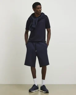 Navy Slim Fit Midweight V Neck T-Shirt