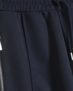 Navy Slim Fit Pique Pintuck Joggers