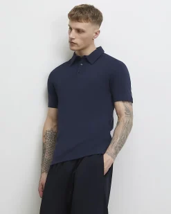 Navy Slim Fit Short Sleeve Polo Shirt