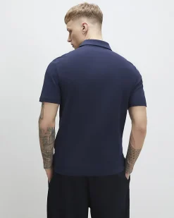 Navy Slim Fit Short Sleeve Polo Shirt