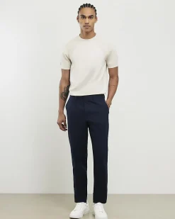 Navy Slim Fit Stretch Chino Trousers