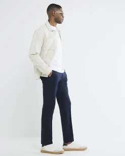 Navy Slim Fit Stretch Chino Trousers