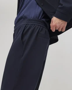 Navy Slim Fit Stretch Textured Trousers