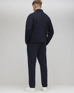 Navy Slim Fit Stretch Textured Trousers