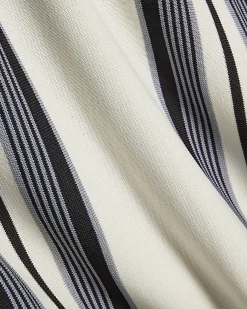 Navy Slim Fit Stripe Colour Block Polo Shirt