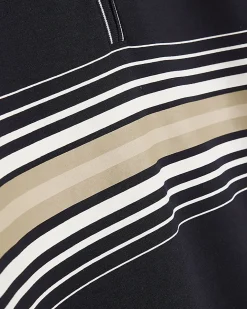 Navy Slim Fit Stripe Polo Shirt