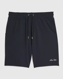 Navy Slim Fit Textured Shorts
