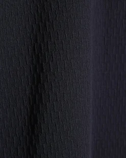 Navy Slim Fit Textured Tipped Baseball Top