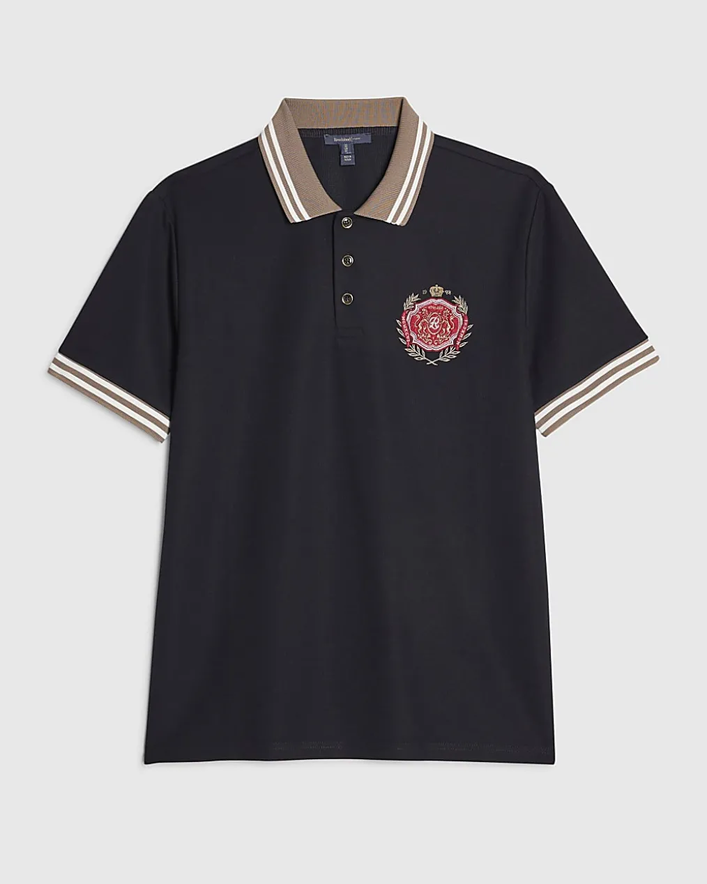 Navy Slim Fit Tipped Crest Polo Shirt