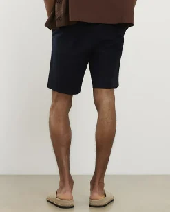 Navy Slim Longer Length Stretch Chino Shorts