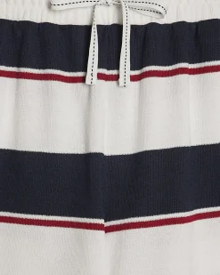 Navy Stripe Textured Shorts