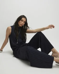 Navy Stripe Trousers