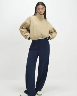 Navy Tailored Elasticated Jogger Trousers