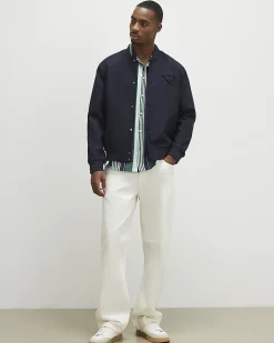 Navy Twill Bomber Jacket