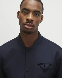Navy Twill Bomber Jacket