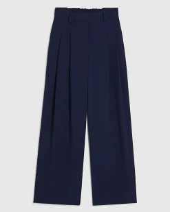 Navy Wide Leg Trousers