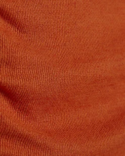 Orange Banded Hem Drape Top