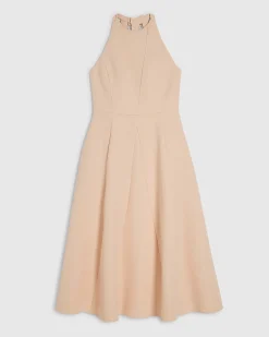 Orange Bow Back Detail Midi Dress