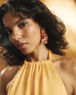 Orange Cascade Earrings