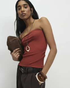 Orange Cotton Bandeau Top