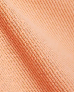 Orange Cotton Ribbed Scoop Neck Vest Top
