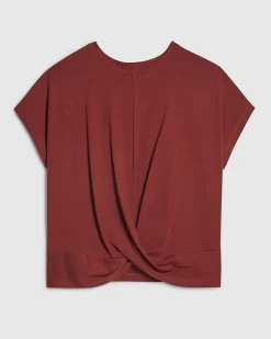 Orange Cotton Twist Front T-Shirt