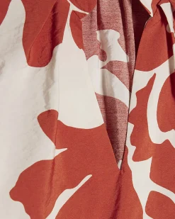 Orange Floral Print Blouse