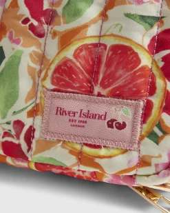 Orange Fruity Floral Toiletries Bag