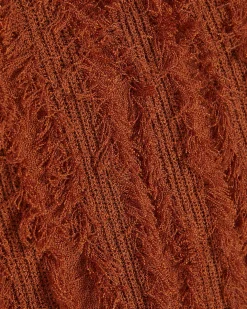 Orange Knitted Asymmetric Fringe Top