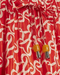 Orange Monogram Print Wide Leg Beach Trousers