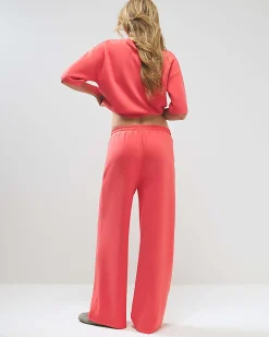 Orange Premium Drawstring Wide Leg Joggers