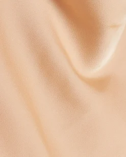 Orange Satin Cowl Halter Neck Feather Top